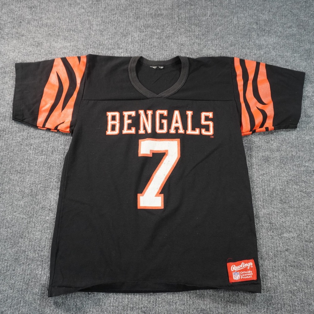 Rawlings Jersey Boomer Esiason Mens Medium Black Cincinnati Bengals Tiger Stripe